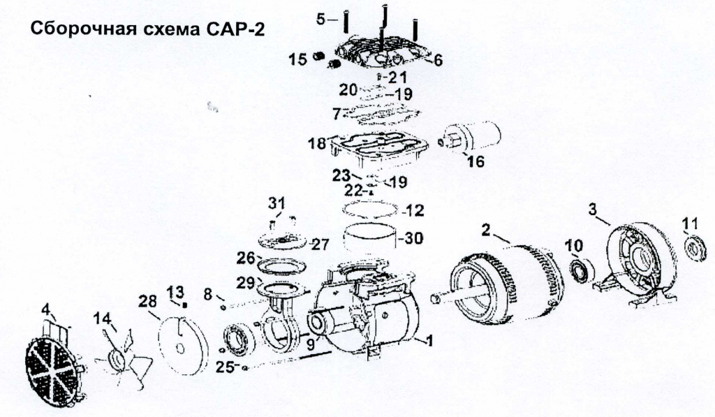 Сборочная схема компрессора CAP-2